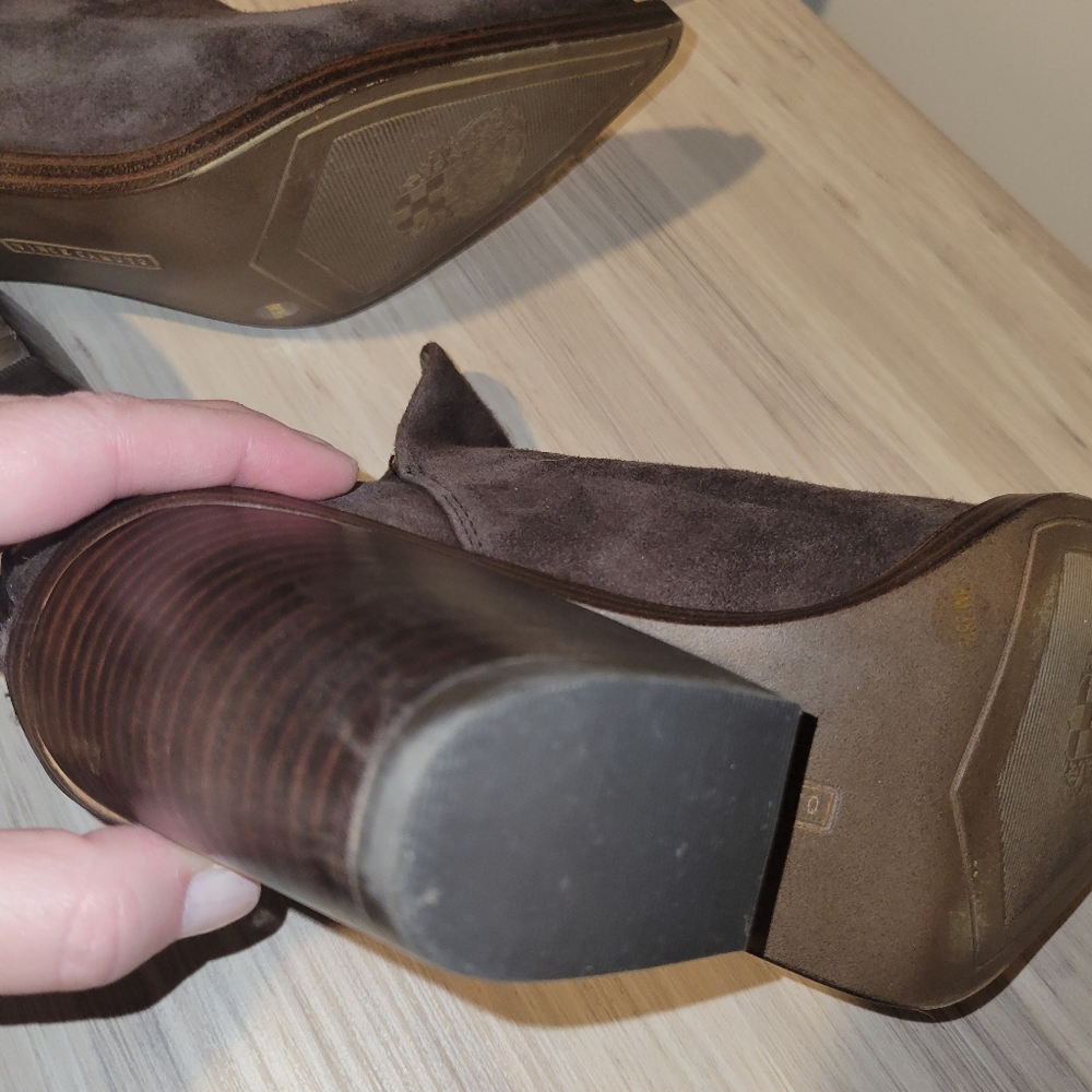 Vince Camuto Women's Suede Ankle Boots - Chocolate Brown - Picture 7 of 9
